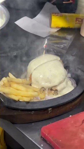 Cheese Explosion Burger 🤯🧀 | The Most Satisfying Sizzling Bite Ever 🔥#food #cheesytots #cheesefries
