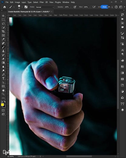 Create Realistic Fire Flame - Photoshop Shorts Tutorial #DigitalArt #Photoshop #GraphicDesign #PhotoEditing #EditingSkills | Daniel Moore