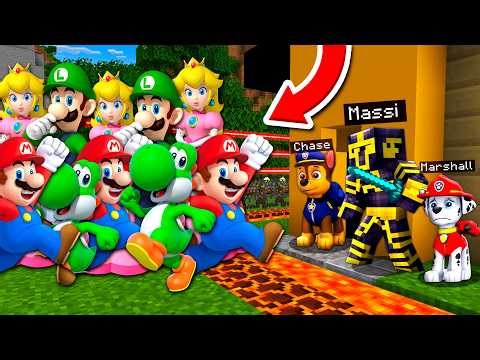 PAW PATROL me Ayuda a Defender MI CASA de APOCALIPSIS de SUPER MARIO GALAXY en MINECRAFT 😱