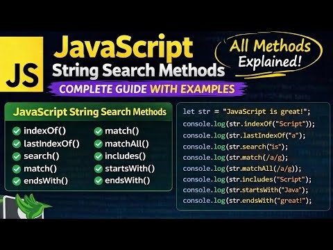 JavaScript String Search Methods Explained (indexOf, search, match, includes, starts with & more!)🔍