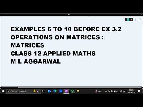EXAMPLES 6 to 10 BEFORE EX 3.2 CH 3 MATRICES CLASS 12 APPLIED MATHS