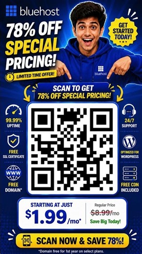 Bluehost Discount Code 2026 – Save Up to 78% Today #bluehostcoupon #shorts