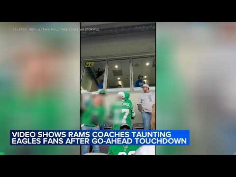 Video shows Rams coaches taunting Eagles fans after a go-ahead touchdown
