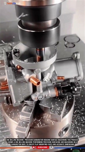 CNC Milling Machine: Precision Carburetor Housing Surface Machining #tech
