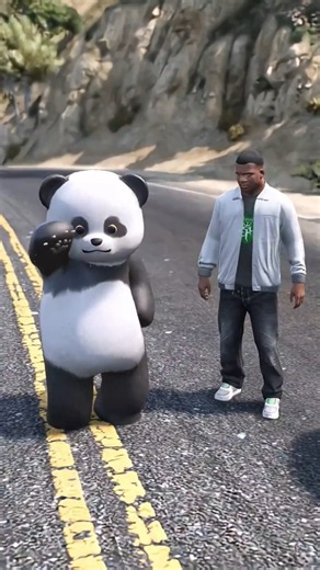 #gta5 Panda Stopped Franklin's Tractor to Save the Cows! 😨 | GTA5 Shorts #gta5 #shorts#youtubeshorts