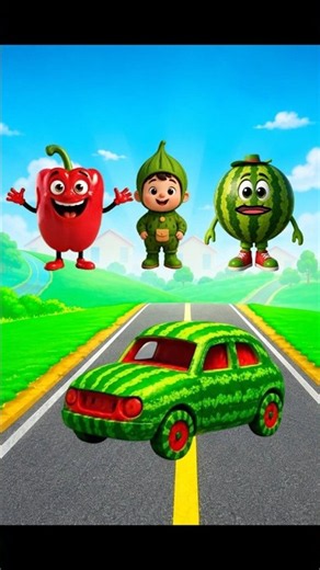 Watermelon, Chilli & Okra Cars 🚗😂 | Funny Kids Cartoon Story | Baigan’s Funny Surprise!