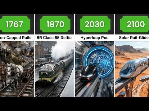 The Evolution of Trains (1550 to 2250) | Steam to Hyperloop & Future High-Speed Trains