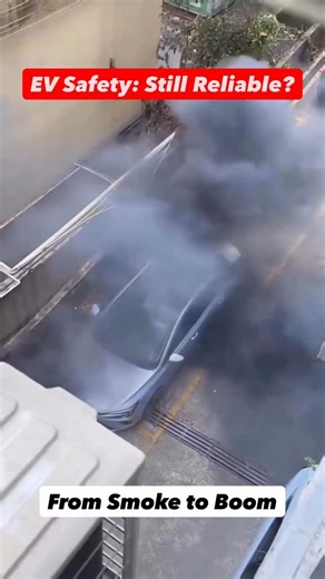 Autovelia on Instagram: "Are EVs still safe ? BYD Electric Car Blast Caught on Camera This footage captures a serious safety incident involving a BYD electric vehicle, where light smoke turned into heavy fumes and ultimately resulted in an explosion. Such events underline the need for stricter thermal management, improved battery protection systems, and transparent safety standards across the EV industry. While electric mobility is progressing rapidly, real-world cases like these remind us that