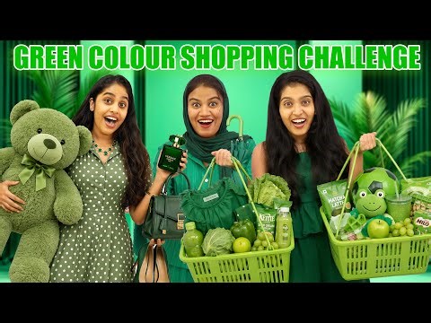 GREEN COLOUR ONLY SHOPPING CHALLENGE 💚 | PULLOTHI