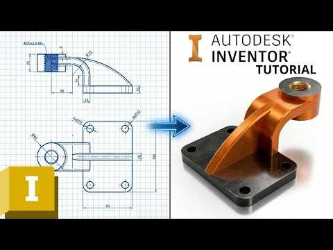 Autodesk Inventor Tutorial Beginner Series - How to use Rib and Hole