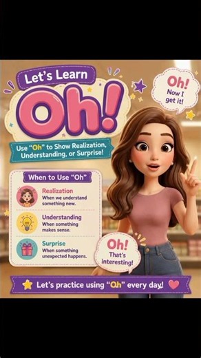 Use of “Oh” in English with Examples 🎬 #englishspeaking #dailyenglish #englishlesson