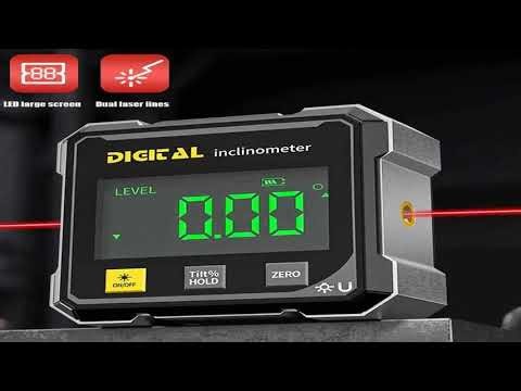 #4-Side Magnetic Digital Angle Gauge With Laser Electronic Protractor Horizontometer Inclinometer A