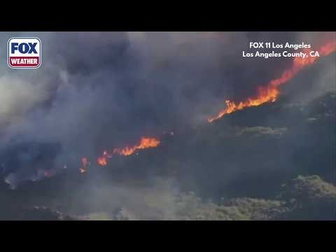 Bryson Fire Burns On Foothills Of Los Angeles County