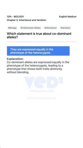 Understanding CoDominant Alleles in 12th Biology Inheritance Variation