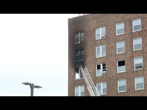 Crews battle high-rise fire on South Grand