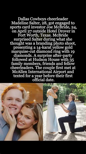 Cowboys Cheerleader Madeline Salter Gets Engaged to Joe McBride #shorts #MadelineSalter #JoeMcBride