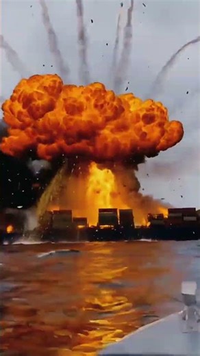 🚢💥 Massive Container Ship Explosion Caught on Camera | Terrifying Ocean Disaster