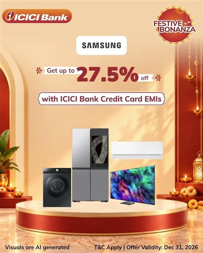 Unlock offers on your favourite electronic brands with ICICI Bank Credit Card EMIs!