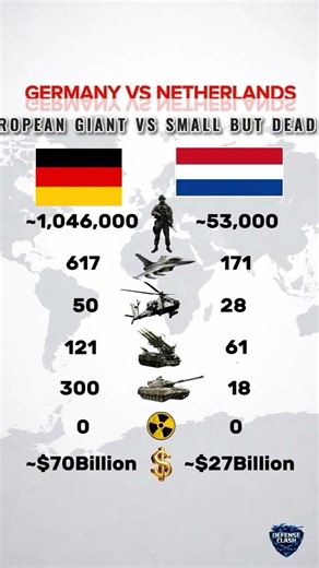 Germany vs Netherlands Military Power Comparison 2026⚔️Who Rules Europe? #military #militarypower