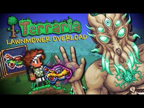 Beating Terraria With ONLY LAWNMOWERS! (But They're Modded)