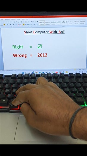 ✅Right ❌Wrong Symbol in Ms Word_ Using Keyboard Shortcut Key #msword #shortcutkeys #computer #short
