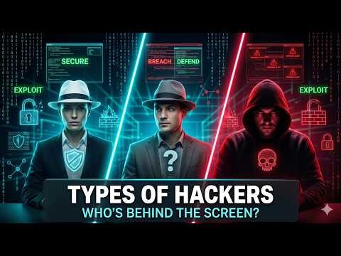 The 3 Main Types of Hackers Explained (White Hat, Black Hat, Gray Hat).