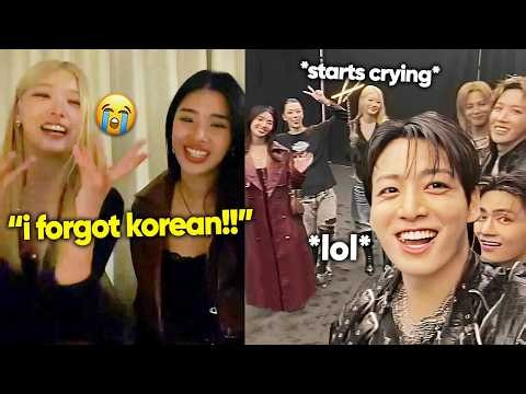 BTS funny reaction to yoonchae crying & forgetting korean (katseye sweet interaction w/ bts)
