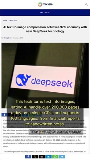 🧐👉 DeepSeek-OCR: 10x Data Compression, 97% Accuracy—Is Visual AI the Next Big Thing? #QixNewsAI