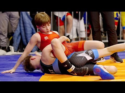 U13 Matas Samulis (LTU) vs Kener Kaljola (EST) 47kg. Greco-roman boys youth wrestling .B-cam-man