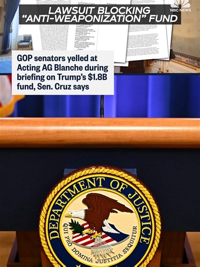 Republican senators blasted Acting Attorney General Todd Blanche, Sen. Ted Cruz describes, during a closed-door briefing on the Trump administration’s $1.8 billion “anti-weaponization” fund.