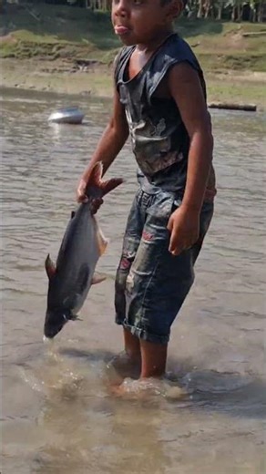 Amazing Boy Catching Fish By Hand #fishing