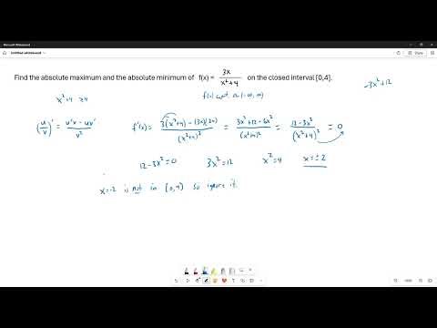 Max and Min on a Closed Interval (2)