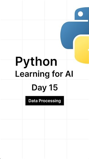 Python Learning for AI — Day 8: Data Processing #python #pythonprogramming #pythontutorial #coding