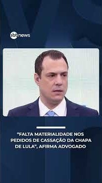"Falta materialidade nos pedidos de cassação da chapa de Lula", afirma advogado | #sbtnews