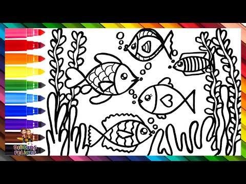Dibuja Y Colorea Un Paisaje Debajo Del Mar Con Lindos Peces 🐠🐟🐡🌊🌈 Dibujos Para Niños