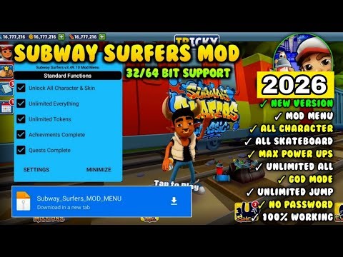 Subway Surfers MOD MENU v3.57.1 | Latest Version Terbaru | Unlimited Money | Unlock All Character