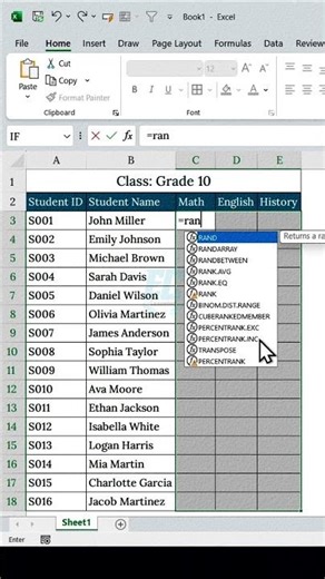 Stop Typing Marks Manually! Use RANDARRAY in Excel