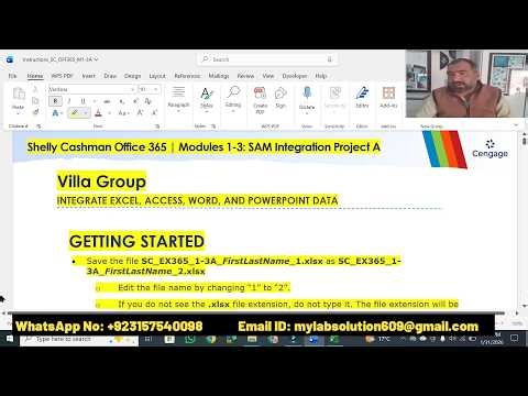 Shelly Cashman Office 365 Modules 1-3 SAM Integration Project A | Villa Group
