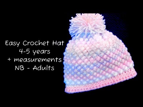 SUPER EASY Crochet Stitch Kids Beanie Hat 4-5 yrs and for ALL SIZES 🍓 Beginner Friendly Tutorial