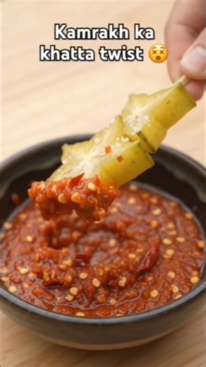 Star Fruit Dipped in Chili Salt... His Face Says It All 😵