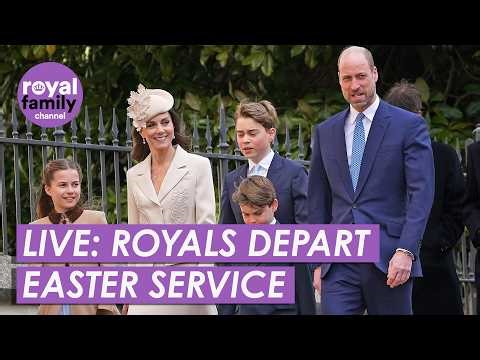 WATCH: Royal Family depart St George's Chapel, Windsor