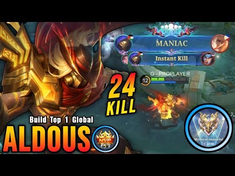 Finally 100 STARS!! Offlane Aldous Insane 24 Kills with MANIAC - Build Top 1 Global Aldous ~ MLBB