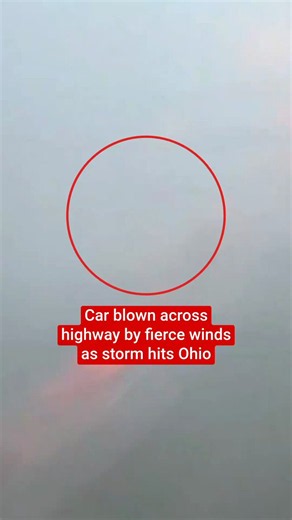 Traffic camera footage shows the moment a car is blown across an Ohio highway by a powerful gust of wind. https://t.co/HNMPkP4kMH