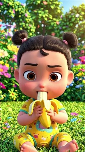 🍌 Cute Baby Girl Eating Banana 😍 | Funny & Adorable Baby Video 😂 | Viral Kids Shorts #shorts