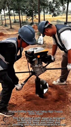 Ground Drilling Work Tool Using High Torque Earth Auger #worktool