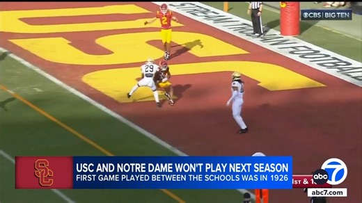A major college football tradition took a blow Monday with news that the longtime rivalry between USC and Notre Dame is on hold. See the full story here: https://abc7.com/post/usc-notre-dame-pause-historic-college-football-rivalry/18307981/ | ABC7 Morning Show