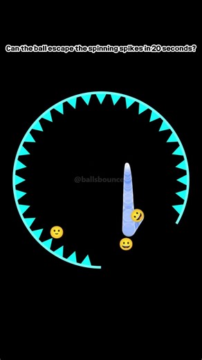 Can the ball escape the spining spikes? #asmr #adhd #satisfying #ball #bounce #bouncingball #code