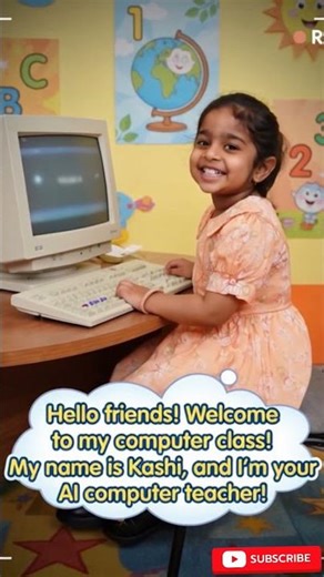 “Learn Computer Basics with Kashi 👩‍💻 | Fun & Easy for Kids!”#shorts #education #animation