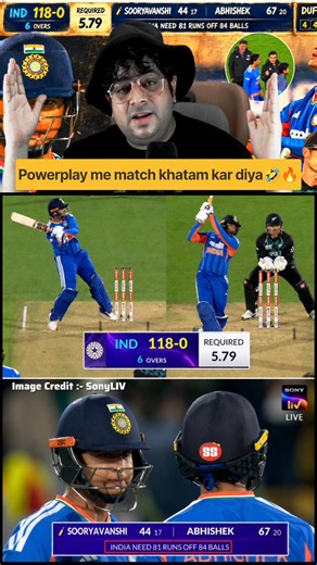 118 run ka powerplay 😱 Abhishek & Vaibhav Sooryavanshi batting 🔥 IND vs NZ 💥 |#cricketlover #cricket