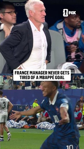 Didier Deschamps was loving Mbappé's second goal of the day